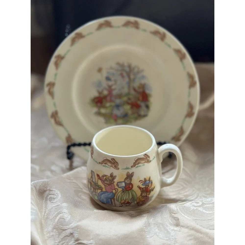 Vintage Royal Doulton Bunnykins Cup And Saucer 1970 Peter Rabbit England